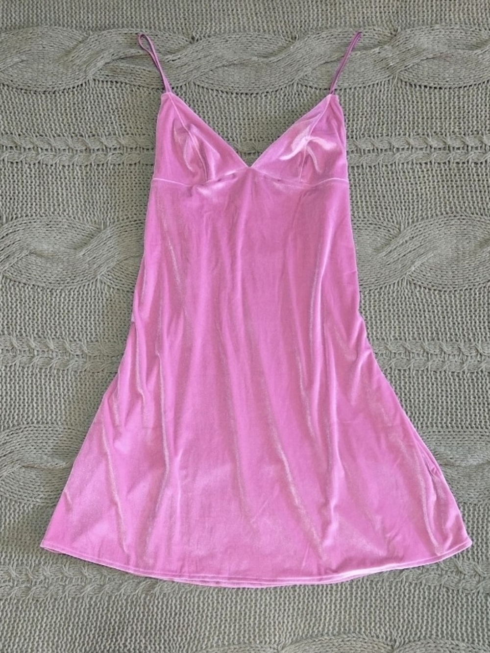 Victorias Secret Slip Dress Lingerie Chemise  Pink Velvet Babydoll